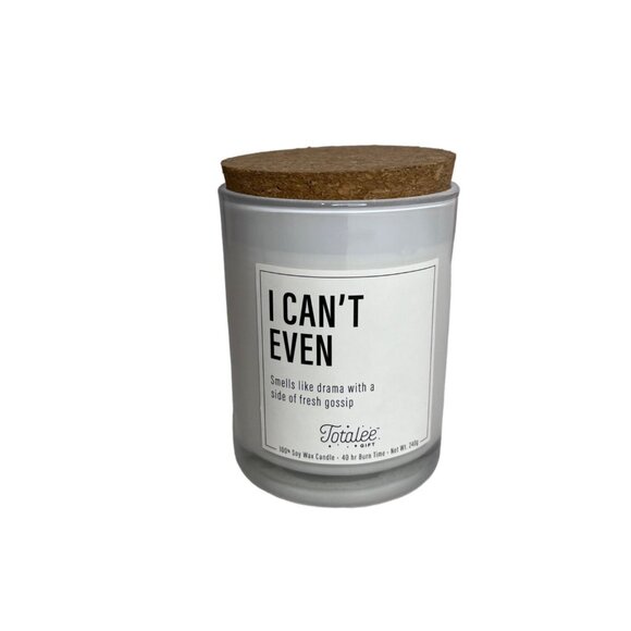 Totalee I Cant Even Soy Candle With Cork Lid Fresh‎ Gossip Light Floral Scent - Picture 1 of 4